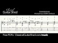 Greensleeves  free sheet music and tabs for classical guitar