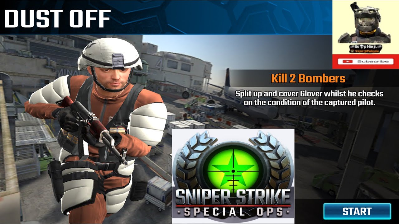 Campaign zone 10 Airport rifle mission #12 dust off sniper strike : special ops ( iOS & Android )