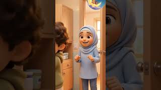 Huraira interrupted Abdullah's wudu 😂🐱 #kidsanimation #trendingshorts #funforkids #littlemooncubs