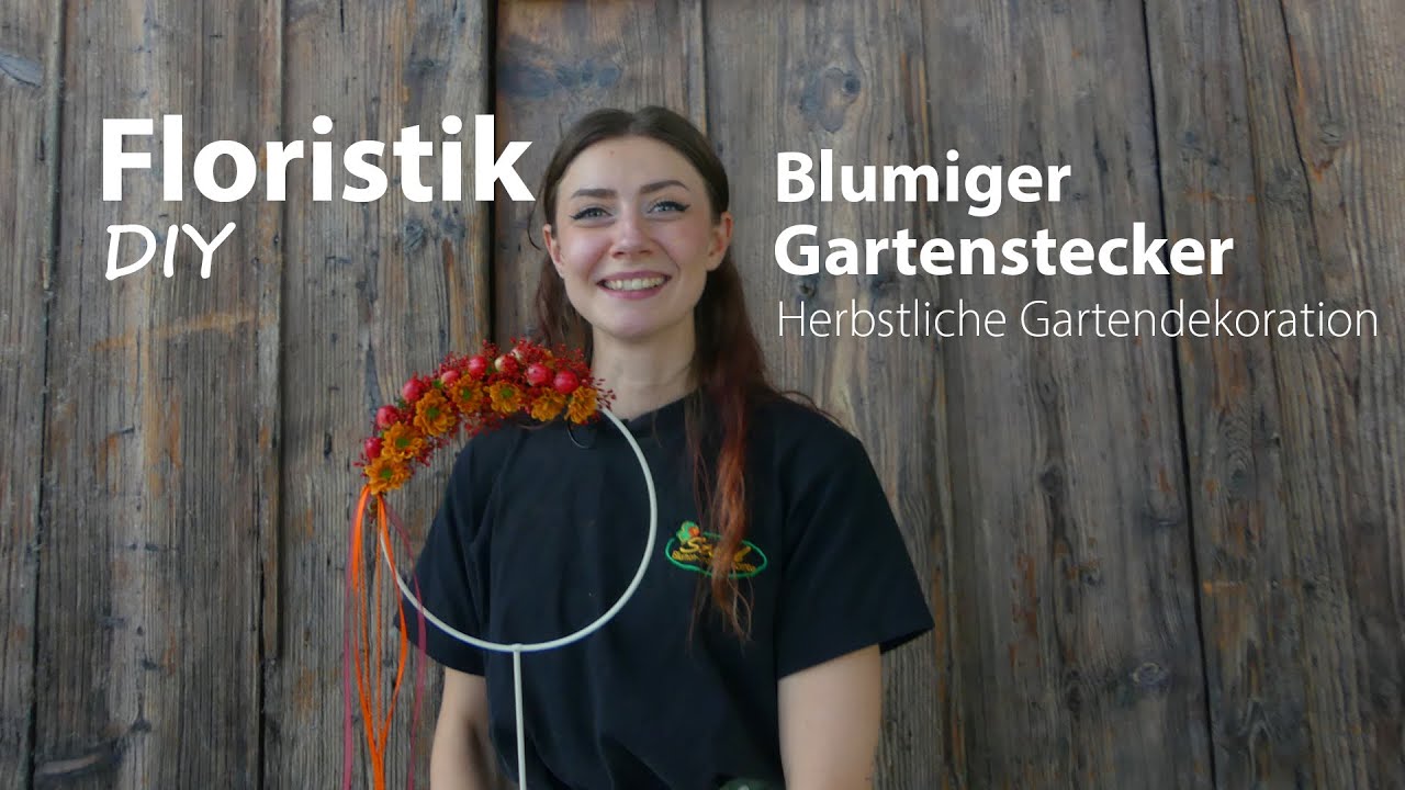 Gartenstecker mit Blumen binden | Herbst DIY