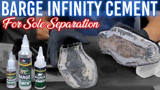 BARGE INFINITY CEMENT | BLACK LEATHER SHOES SOLE SEPARATION