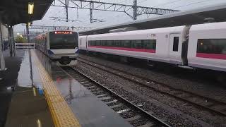 678M 普通水戸行き E531系K478編成 15M 特別急行ひたち15号いわき行き E657系K1編成 泉駅発車