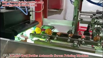 4 color oval bottles automatic screen printing machine