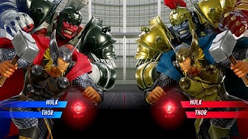 Thor & Gladiator Hulk VS Thor & Gladiator Hulk (Very Hard) - Marvel vs Capcom | 4K UHD Gameplay