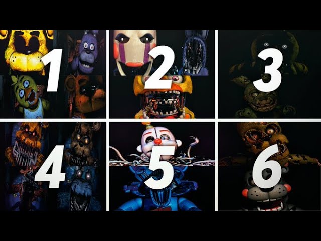 Todos Los Sustos De Five Nights At Freddys 1 2 3 4 5 6