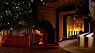 Christmas Fireplace with Company | Fireplace Sounds For Sleep Or Study | 4Hrs