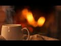 عاصفه والجو بارد أرح اعصابك كوب من الشاي وأصوات النار المريحه للاعصاب 