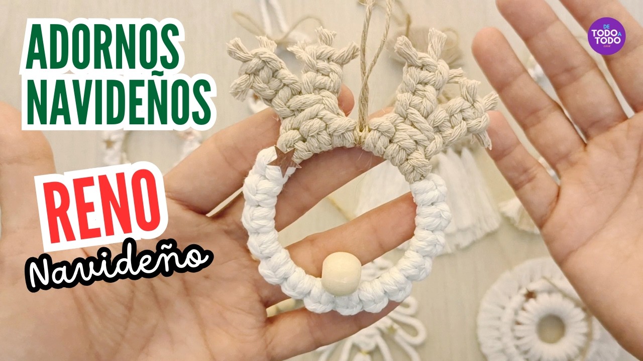 RENO adorno navideño en macramé MANUALIDADES.