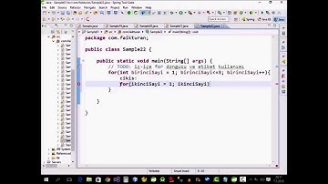 Java 026-Java Örnek, iç içe for döngüsü ve etiket Kullanımı