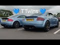 TTwins! Glacier Blue Audi TT MK1s | Turbo Pops vs VR6 Growls 🏎️💥🔥#audi #vorsprungdurchtechnik #tt 