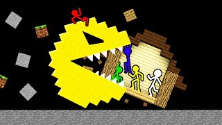 Stickman VS Minecraft: Pacman Monster - AVM Shorts Animation