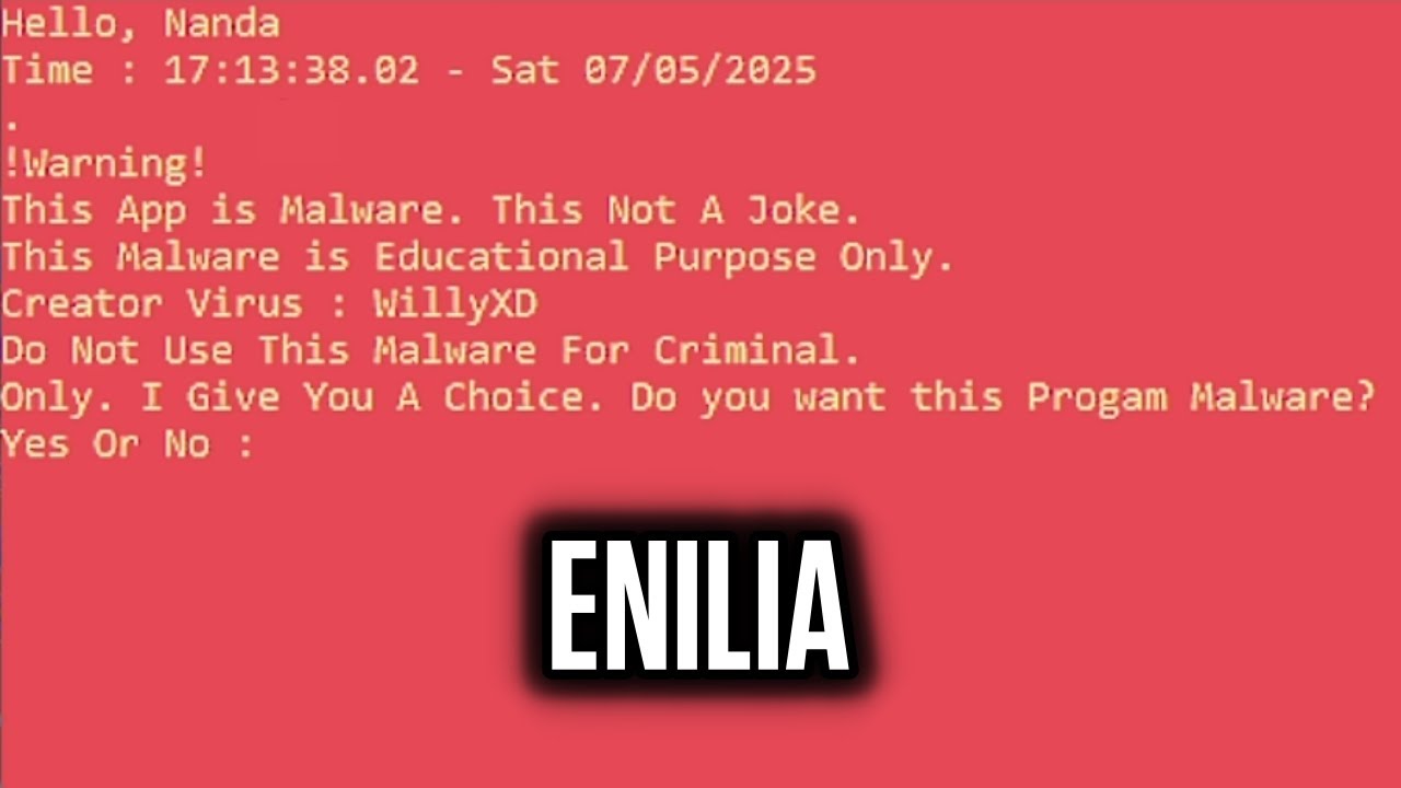 Virus ini Cocok untuk membuatmu "Panik" - Enilia (Virus Buatan Viewer)