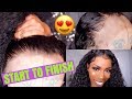START TO FINISH│FULL WIG TUTORIAL STYLING AND CUSTOMIZING THIS CURLY GLUELESS WIG FROM EVAWIGS.COM