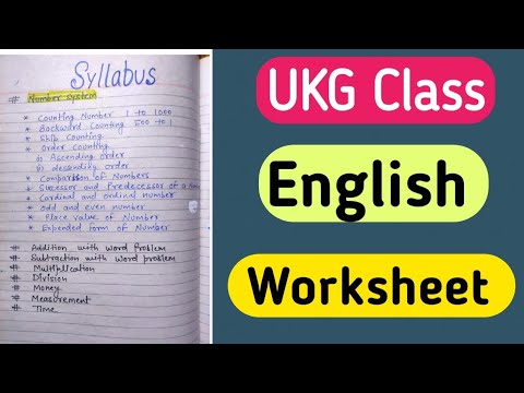 ukg english syllabus with worksheet youtube