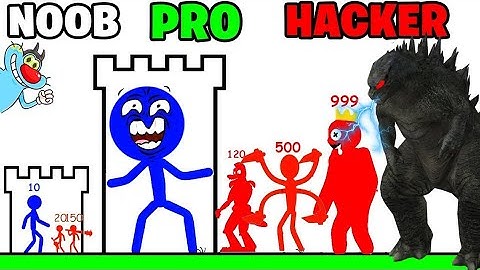 NOOB vs PRO vs HACKER in STICK WAR ZERO TOWER DEFENSE with OGGY JACK and BOOB | MR OGG 2.0  PART :3