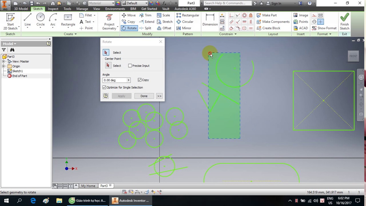 Thanh công cụ Modify Inventor Professional 2016 - YouTube