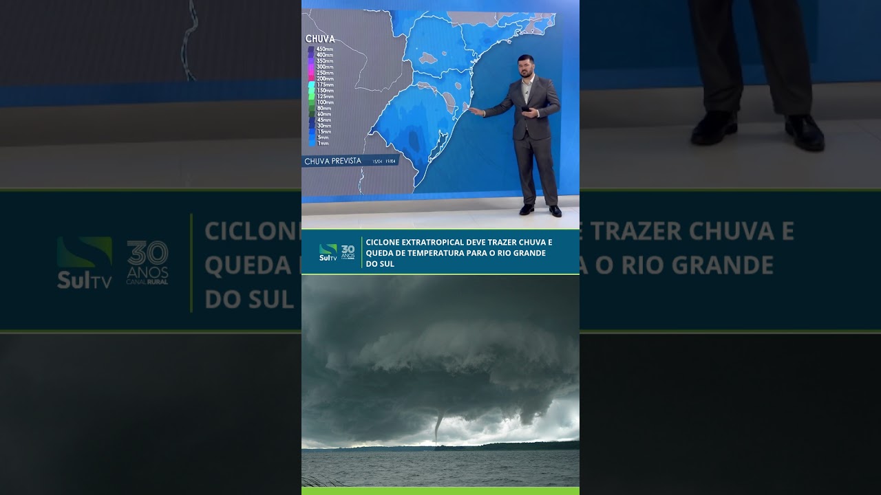 Ciclone extratropical deve trazer chuva e queda de temperatura para o Rio Grande do Sul