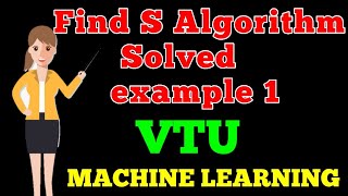 Find s Algorithm solved example 1 | VTU | Machine Learning
