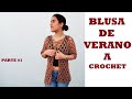 BLUSA a Crochet tejido con manga 3/4 - cardigan de PRIMAVERA VERANO parte 1