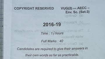 AECC questions of B.A. SEM-2/ 2016-19/VBU/ Environmental studies (UG)