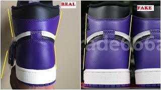 Real VS Fake Air Jordan 1 Court Purple 