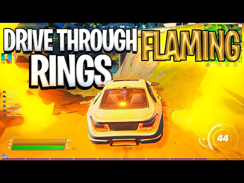 Drive Through Flaming Rings (Fortnite Season 5 Week 2 EPIC QUESTS)