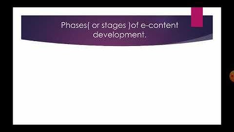 Phases of e-content development