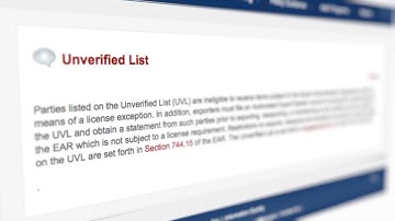 Learn About the Export Screening App: The Unverified List