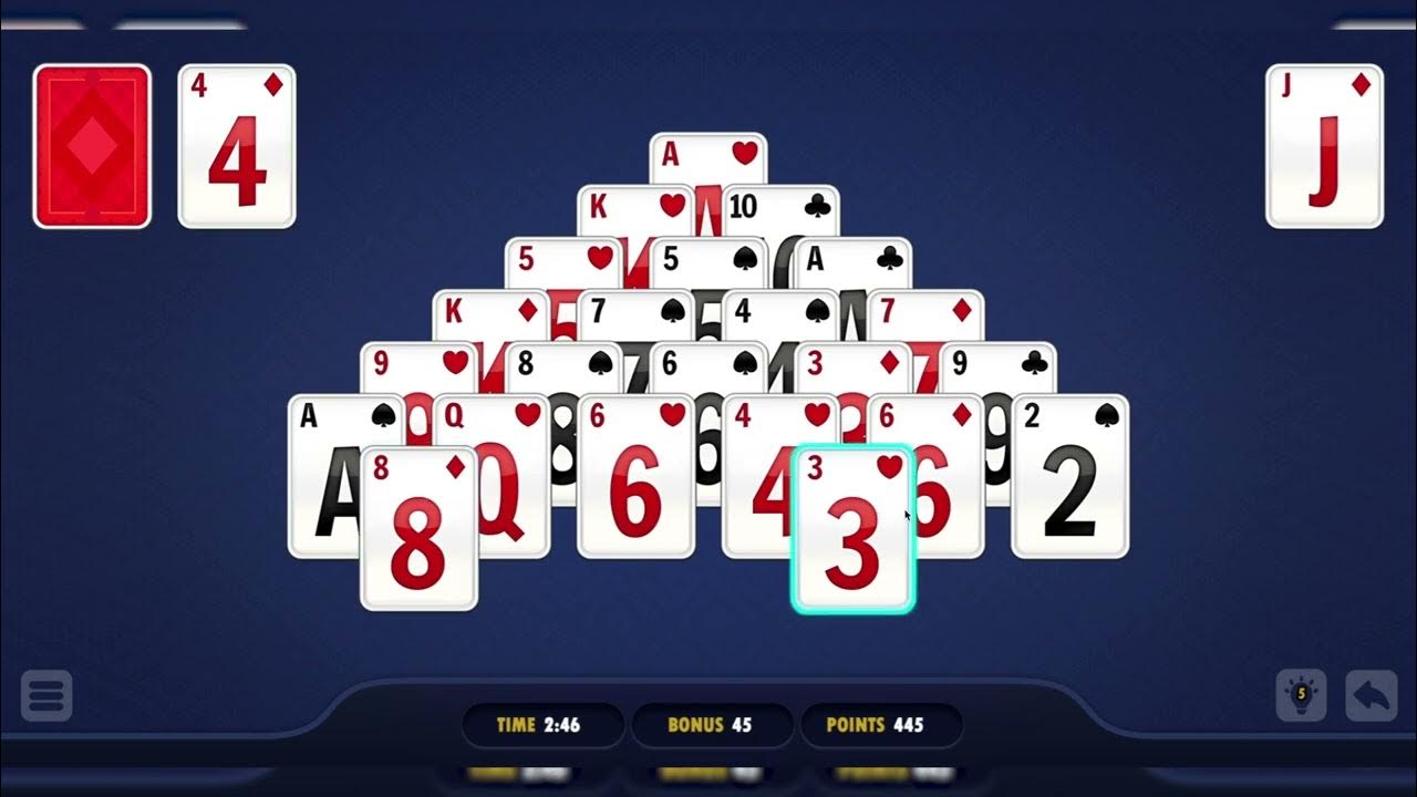 Pyramid Solitaire Blue Walkthrough YouTube