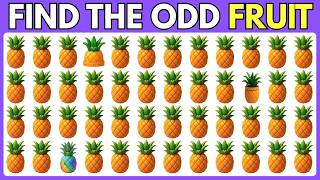 Find the ODD One Out - Fruit Edition 🍉🫐🍍 | 30 levels | Easy, Medium, Hard | Quiz Crocoo screenshot 1