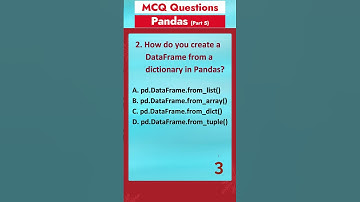 Part 5 - Pandas MCQ Questions | Data Science MCQ Questions | Interview Questions | Python Library