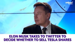 Elon Musk takes to Twitter to decide whether to sell Tesla shares