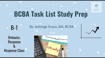 BCBA Task List Study Prep B-1; Behavior, Response, and Response Class