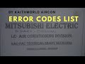 Mitsubishi Alarm Codes