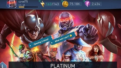 Spending 2,250 Gems on 5 Platinum Chest, Will I get lucky or not?? Injustice 2 mobile!!