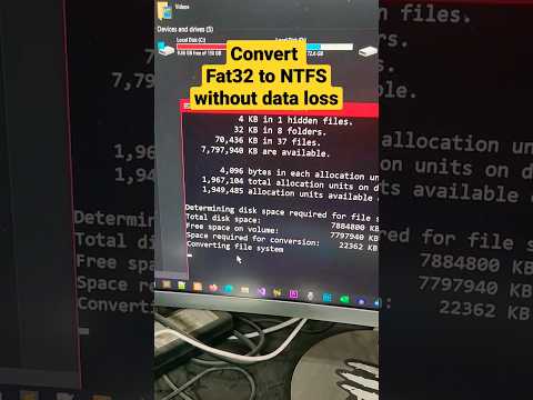 Video: Vil konvertering fra fat32 til NTFS slette data?