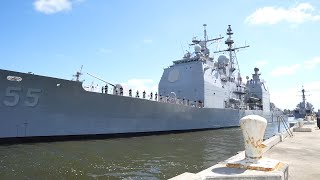 USS Leyte Gulf Departs Norfolk