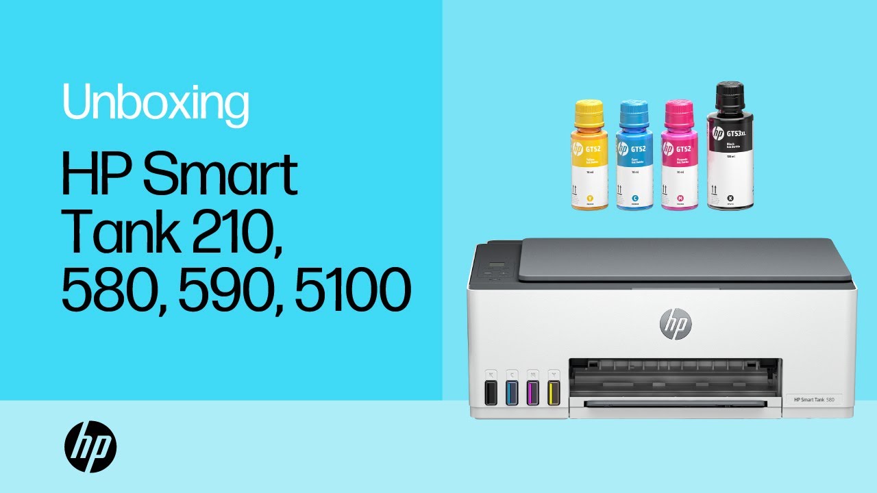 How to unbox & set up | HP Smart Tank 210, 580, 590, 5100 printers | HP Printers | HP Support