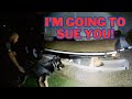 Fleeing Woman Caught Hiding Under Trailer After Ditching Car | Gets Confrontational with Officers
