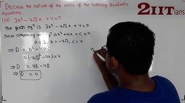 QUADRATIC EQUATIONS Ex5.4 Q2 Class X ICSE | IIT JEE Discuss the nature of the roots x² – 4x – 1 = 0
