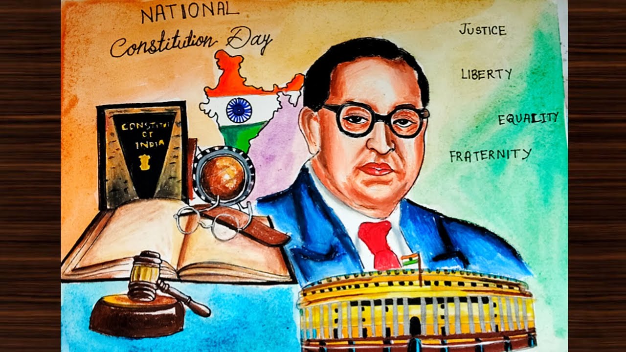 Constitution Day Drawing | Dr.Br Ambedkar Drawing| National Constitution Day Poster  #constitution 