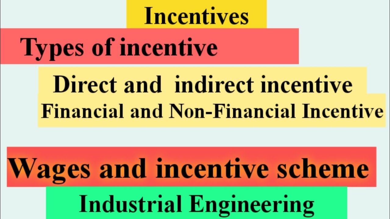 types of incentive schemes