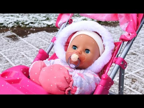 Baby Annabell Doll Morning and Evening Routines videos for kids: Winter Clothes for Baby Doll