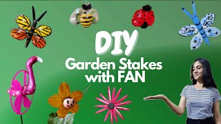 DIY Garden Stakes/Garden Stakes with FAN/Garden Decor Ideas