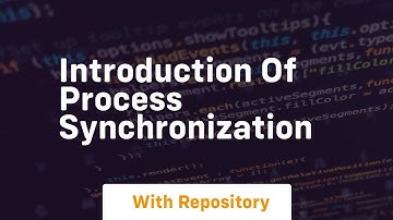 introduction of process synchronization