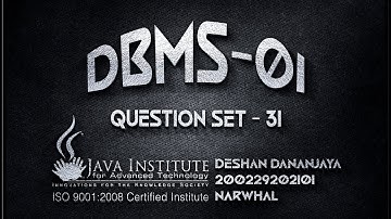 Question Set 31 | Database Management System | Java institute for Advanced Technology.