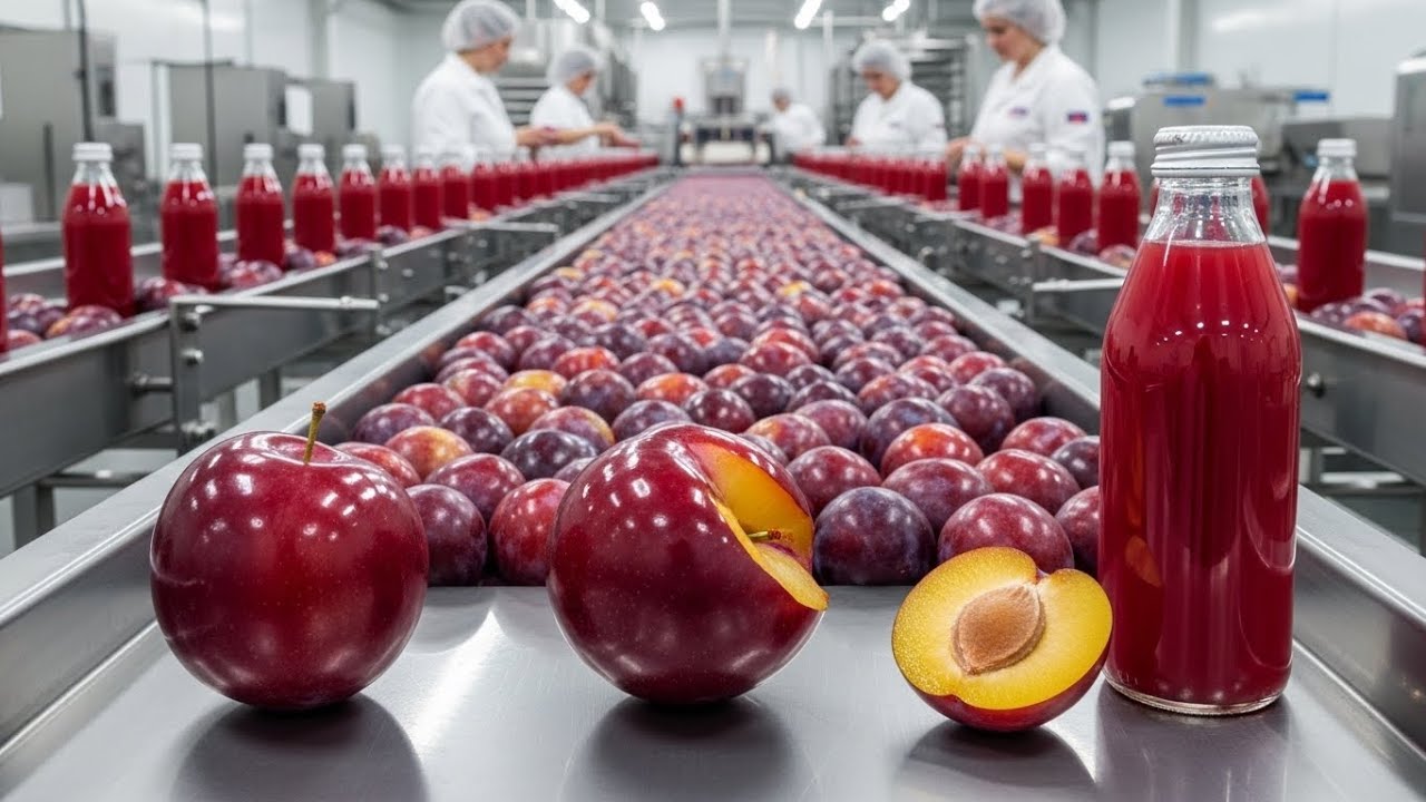 How Plum Juice Is Made Inside a Modern Factory
