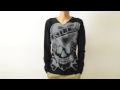 Ed Hardy（エドハーディー） LOVE KILL ロングTシャツ メンズ ロンT 長袖 モノトーン タトゥー スカル ドクロ ロック EDLT009 mv141