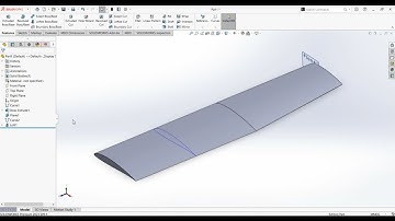 How to create a tapered wing in SolidWorks (center wing, right wing, and left wing).