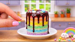Miniature Rainbow Chocolate Fudge Cake How To Make Tasty Miniature Fudge Cake l Mini Cooking ASMR